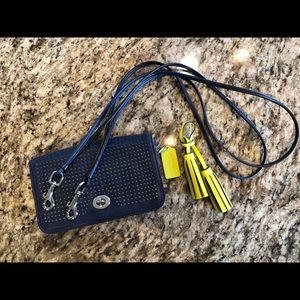 Coach navy leather Crosdbody